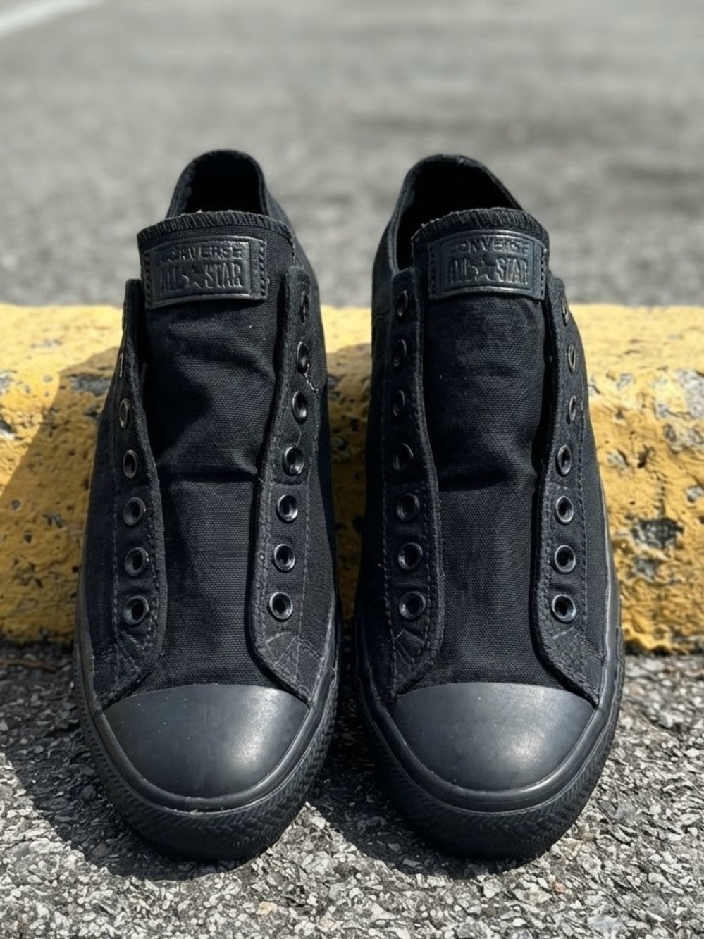 Converse All Star Triple Black Slip-On Sneakers Unisex Women 12.5/Men 10.5
